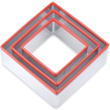 Imagem de Conjunto de cortador de biscoito quadrado, 8, 12, 12 cm