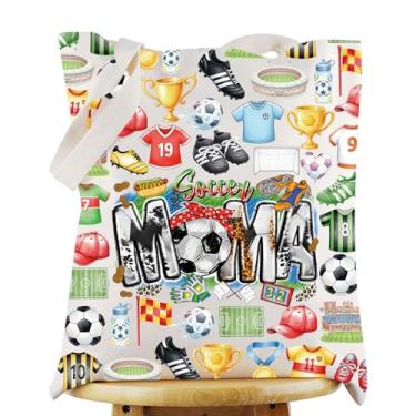 Imagem de G2TUP Bolsa divertida de futebol, mãe, presentes, futebol, moma, bolsa de ombro, mercadoria de jogo de equipe esportiva (Sfootball Mom TG)