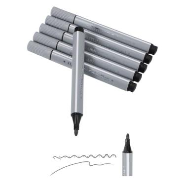 Imagem de PATIKIL Marcadores coloridos, cinza pacote com 6 marcadores laváveis para desenho e rabiscos, marcadores artísticos de linha ampla, conjunto de canetas de cor de água para livros de colorir para