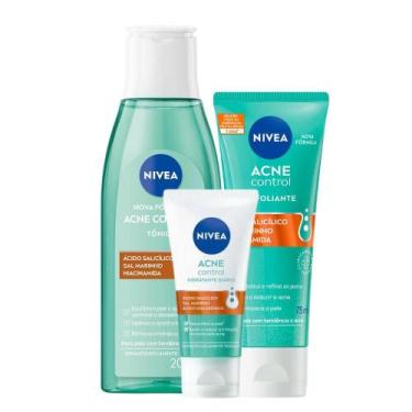 Imagem de Kit Tonico Acne Control + Esfoliante + Hidratante Facial Nivea - Nívea