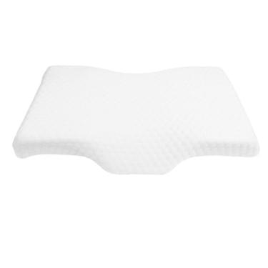 Imagem de Luqeeg Travesseiro de Apoio para o Pescoço para Alívio da Dor Espuma Viscoelástica Travesseiro Ergonômico para Dormir Respirável Retorno Lento Suave para a Pele para Casa Quarto (Branco 52 * 30 * 10)