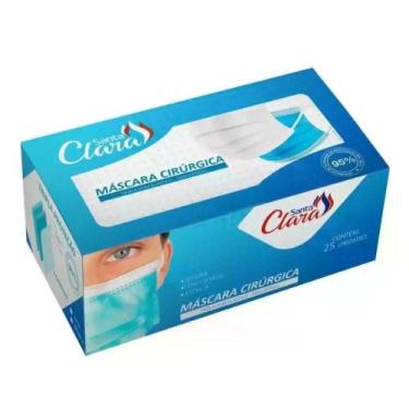 Imagem de Máscara Descartável Azul C/Elástico 50 Unidades Santa Clara