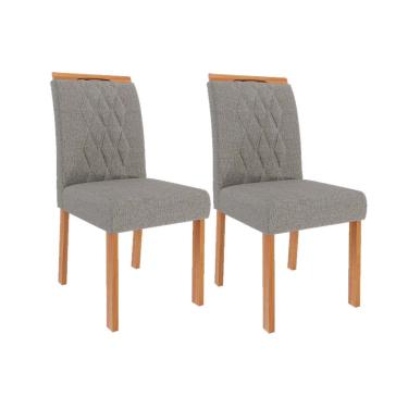 Imagem de Kit 2 Cadeiras de Cozinha Juliana Wood 2 Un Madeirado/Linho Grafite - Cimol