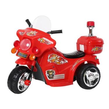 Imagem de Mini moto elétrica policia vermelha com sirene importway