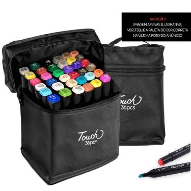 Imagem de Kit 36 Canetas Marcadoras Ponta Dupla ? Criatividade