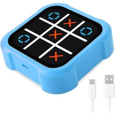 Imagem de Jogo da Velha Eletrônico, Tic Tac Toe, Educativo Estimula Raciocínio Lógico, Memória, Console Digital, Xadrez Criativo (Azul)