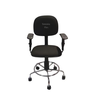 Imagem de Cadeira Secretaria Giratoria Pistão A Gás Base Cromada