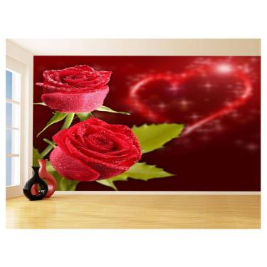 Imagem de Papel De Parede Flores Rosas Vermelhas Pétala 3,5M Nfl259