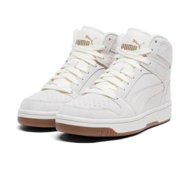Imagem de PUMA Tênis feminino Rebound Layup Mid, Ouro branco quente, 36