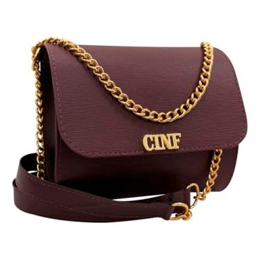 Imagem de Bolsa Feminina Transversal Tira Colo Corrente (Bordô)