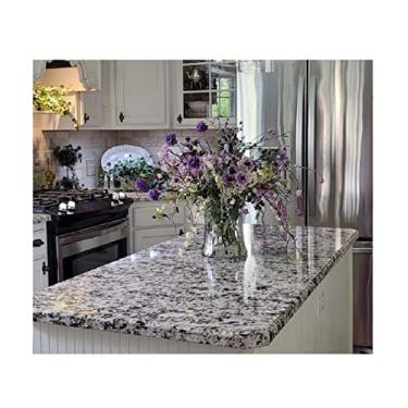 Imagem de EZ FAUX DECOR à prova d'água autoadesivo preto cinza branco granito rolo cozinha atualização instantânea 36 polegadas x 144 polegadas