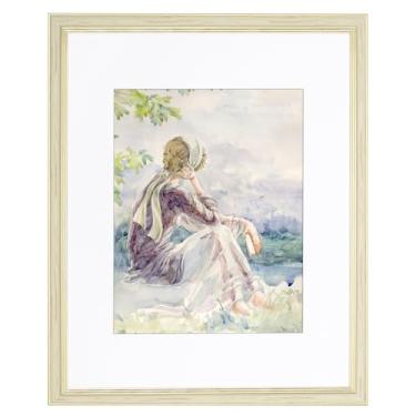 Imagem de Axeman Porta-retratos de 40 x 50 cm com tapete para 28 x 35 cm, moldura de pôster vintage ornamentada de 40,6 cm x 50,8 cm com acrílico para exibição de parede ou mesa, design retrô decorativo rústico