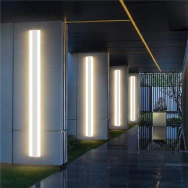 Imagem de Luminária de parede longa moderna para ambientes internos, luminária de parede LED acrílica regulável com controle remoto, luminária de parede interna minimalista, garagem, interior branco,
