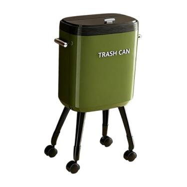 Imagem de YWJLQH Lixeira com Pernas Lixeira para Resíduos de Papel para Banheiro E Escritório, Verde com Caster, Tamanho real