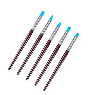 Imagem de Silicone Clay Sculpting Tool 5PCS Rubber Tip Silicone Brushes Pottery Clay Pen Shaping Carving Tools
