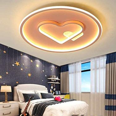 Imagem de Luminária de teto LED para sala de estar, moderna, regulável, com controle remoto, luminária de teto em acrílico com design de coração, abajur, lustre para quarto infantil, cozinha, banheiro