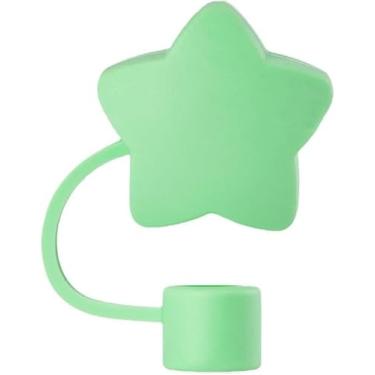 Imagem de Tampa de cobertura de canudo de estrela de silicone para copo, topo em forma de estrela compatível com copo Stanley de 10 mm e 850 g, tampas de canudo reutilizáveis para copos Stanley Accessories
