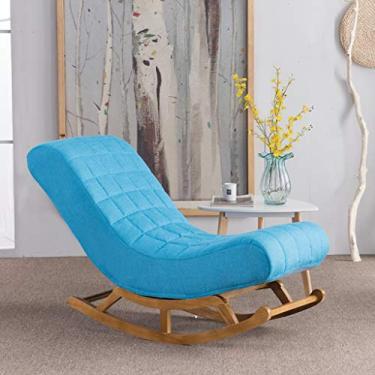 Imagem de UISLA Braço reclinável de madeira maciça, deck de leitura de balanço, relaxante, espreguiçadeira, mulher grávida, quarto, sala de estar, sofá de lazer