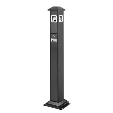 Imagem de Cinzeiro de pé - poste e base de aço inoxidável para fumadores - organizador de cinzas e pontas para o exterior de escritórios, restaurantes, bares e lojas de conveniência (cor: Black)