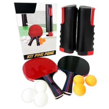 Imagem de Kit Ping Pong Tênis Mesa + 2 Raquetes Rede Retrátil 6 Bolas Profissional(prata)