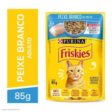 Imagem de Ração Úmida Gatos Adultos Peixe Branco 85g Friskies