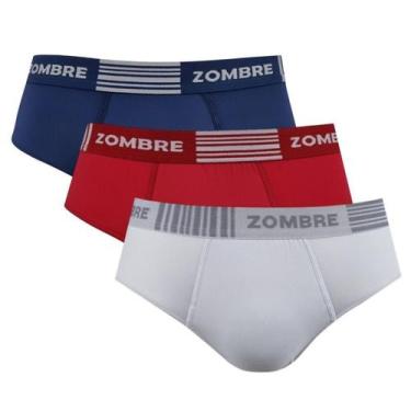 Imagem de Kit com 3 cuecas slip microfibra zombre, Sortido, P