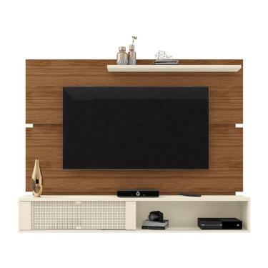 Imagem de Painel Home Suspenso Dom Com 1 Porta De Correr 180 Cm Cinamomo Mel/off White Cinamomo Mel/off White