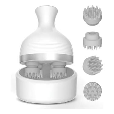 Imagem de Massageador Elétrico Profissional para Couro Cabeludo, 4 Cabeças de Massagem Independentes, Silicone Removível, Design Portátil, Modo Multi-Inteligente, Alívio do Estresse