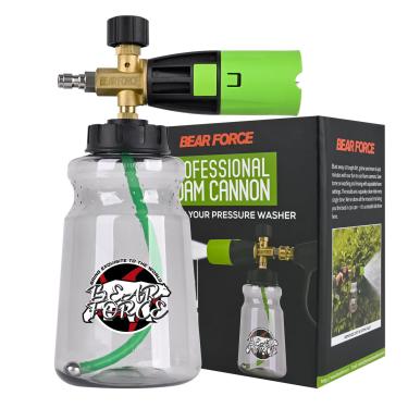 Imagem de BEAR FORCE Arruela de pressão Canhão de espuma de latão (boca larga) – Lavagem de carro Lança de espuma de neve Lavadora de pressão Dispensador de sabão para lavagem de carro com espuma espessa