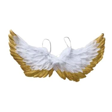Imagem de Colaxi Fantasia de anjo infantil com asas, fantasia de Halloween, presente leve, acessório fotográfico fofo, Branco