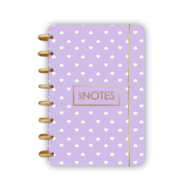 Imagem de Caderno de Disco Flex A5 Coração Lilás com 80 folhas abyara graf (tipo caderno inteligente)