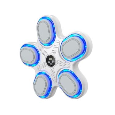 Imagem de oshhni Máquina de boxe inteligente, equipamento de boxe com almofada de soco, alvo de parede de boxe com música eletrônica iluminada para treino de caratê, Azul