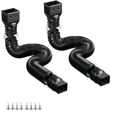Imagem de Extensores de calha longa flexíveis, extensor de drenagem, extensor de drenagem de bico para baixo, conector de calha, drenagem de água da chuva, extensível a partir da extensão de drenagem do bico