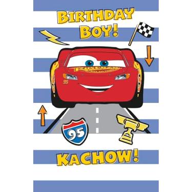 Imagem de Disney Relâmpago Mcqueen Cartão de felicitações de aniversário para meninos, design de carros da Disney para meninos/meninas, cartão de feliz aniversário para irmão/sobrinho/neto/filho/afilhado
