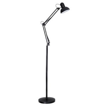 Imagem de Luminária de Chão Articulada 1,9m em Metal – Coluna com Pedestal Moderno Bivolt para Sala, Quarto ou Escritório (PRETO 930)