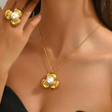 Imagem de Brinco de colar de pérolas para mulheres, gargantilha cruzada, joias, presentes