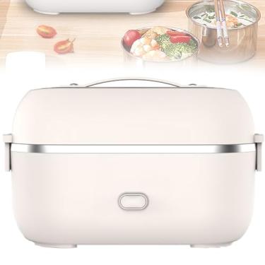 Imagem de Lancheira Térmica,Panela de Arroz Mini Independente de Camada Dupla com Grande Capacidade de 2L,Material em Aço Inoxidável,Design 3 em 1 para Carro,Caminhão e Escritório