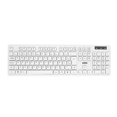 Imagem de Teclado com fio Flat Conexão USB Padrão ABNT2 Branco OEX