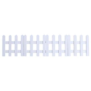 Imagem de 1Pc 47.2 Inch Christmas Wooden Picket Fence Small Decorative Garden Fence for Christmas Xmas Tree Home Party Decor (Carbonized) (Color : White)