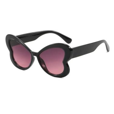 Imagem de Óculos de sol femininos com estampa de leopardo retrô, gradiente, borboleta, cores doces, tendência, design punk, masculino, casual, UV400 (preto, cinza, rosa)