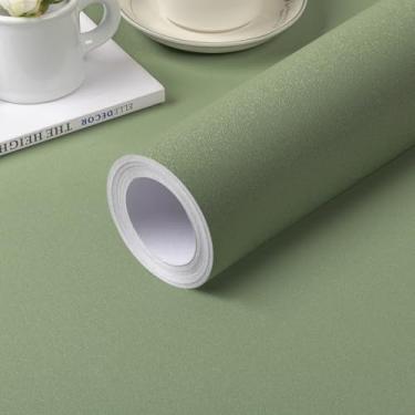 Imagem de practicalWs Papel de parede verde escuro, papel de parede para quarto, papel de contato verde impermeável removível vinil envoltório 15,7" x 118,1"