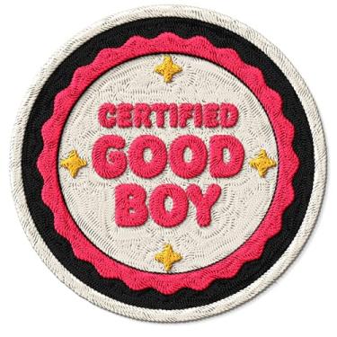 Imagem de Patch certificado Good Boy para roupas – Patch bordado de ferro para jaqueta de mochila - Remendos esportivos de tecido para lembranças de roupas e presentes ID45095