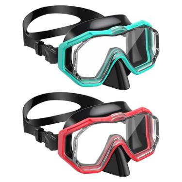 Imagem de W WSTOO Óculos de natação para crianças com cobertura de nariz, máscara de natação de mergulho com snorkel para jovens de 5 a 15 anos, lente de visão ampla com 3 janelas HD, antiestilhaçamento