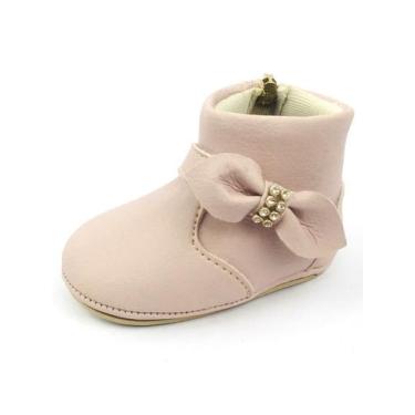 Imagem de Bota Feminina Menina Bebê Botinha Recém Nascido Laço Lateral - MR TRY 