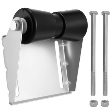 Imagem de Kit de montagem de rolo de quilha de reboque de barco de 30 cm - Suporte de aço galvanizado espesso + rolo de borracha de alta elasticidade com parafusos, serve para iates / pesca/barcos comerciais