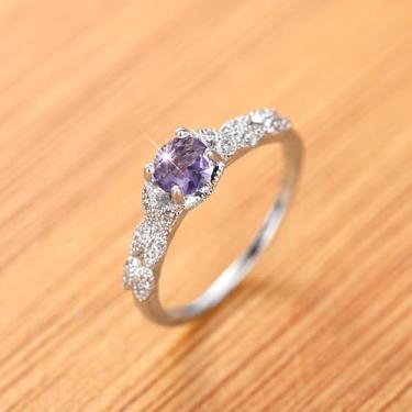 Imagem de Aliança de noivado de zircônia cúbica minimalista branca banhada a ouro com cobre branco e minimalista, alianças de compromisso, festas noturnas, presentes de dia dos namorados, alianças de eternidade