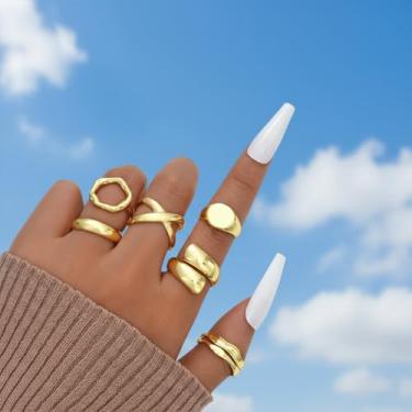 Imagem de 6 peças elegante anel de corda cruzada unissex para homens e mulheres joias finas vida diária namoro decoração para festa de formatura