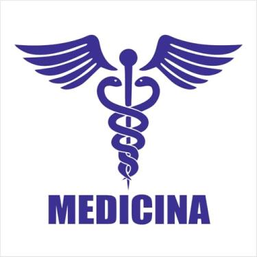 Imagem de ADESIVO DE RECORTE SÍMBOLO DA MEDICINA | Vinil Vazado Profissional - Para Carro, Porta, Consultório, Notebook e Placa | Alta Durabilidade e Resistência (AZUL MARINHO, 56X46,5 CM)