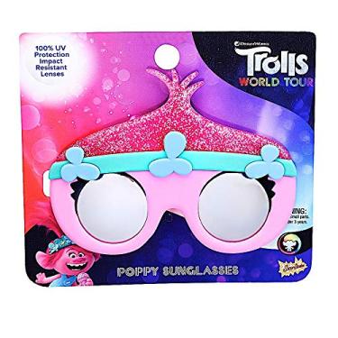Imagem de Sun-Staches Licensed Trolls World Tour Poppy Lil' Characters Child Shades Costume Party Favor Shades UV400, Multicolor