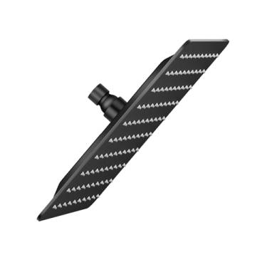 Imagem de Chuveiro de chuva, cabeça de chuveiro quadrada de 8 polegadas, taxa de fluxo de 1,8 GPM, chuveiro de chuva (Matte Black, 8 polegadas)